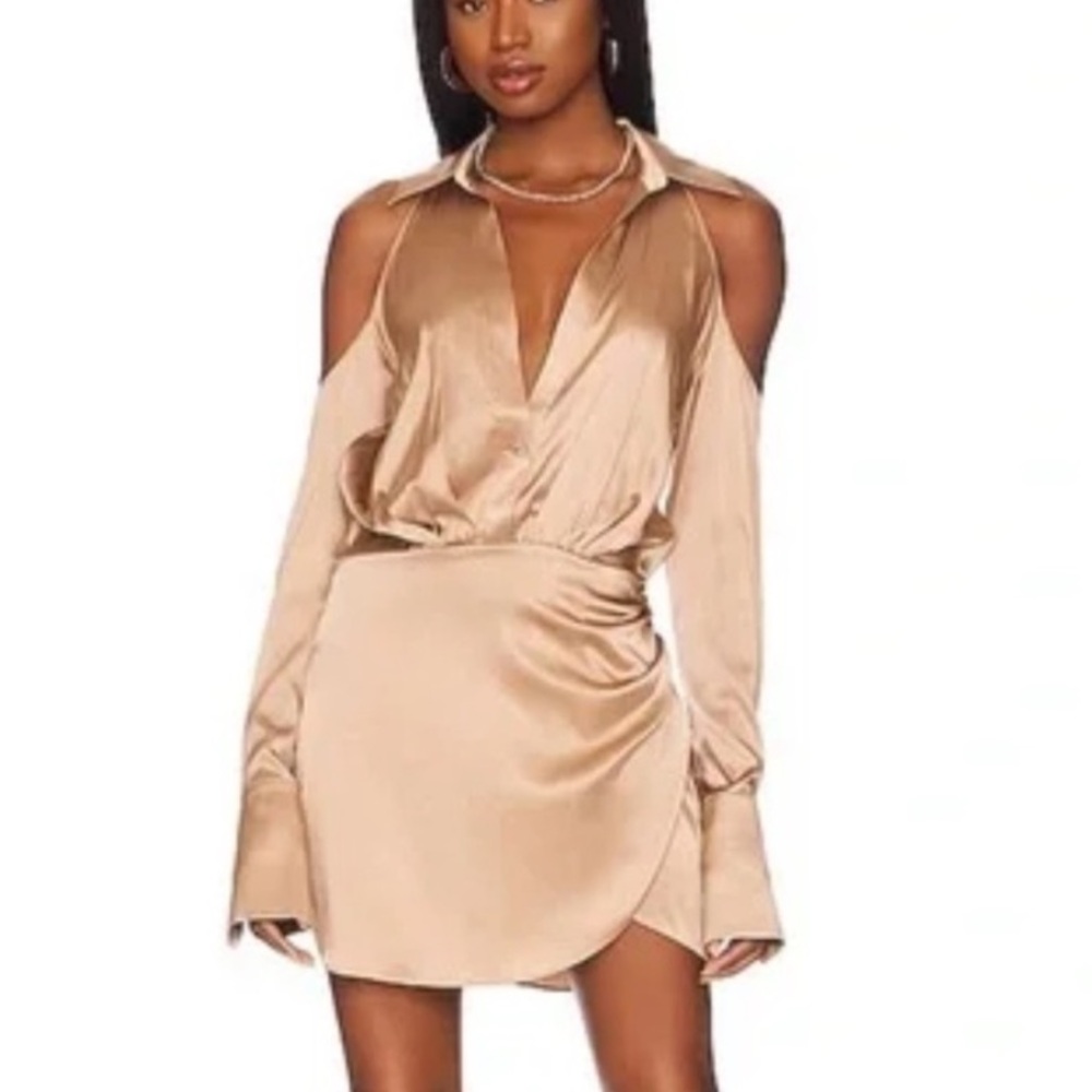 SER.O.YA Satin Shea Dress in Natural - Size Small NWT FIRM